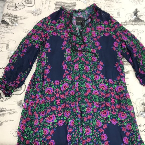 Nanette Lepore Tie-Neck Chiffon Swing Dress - Picture 6 of 8